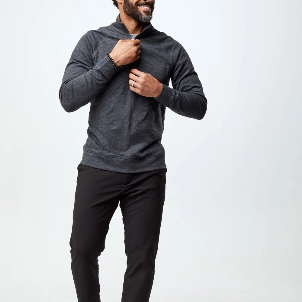 Fresh Clean Tees Charcoal Quarter Zip Size LargeLarge